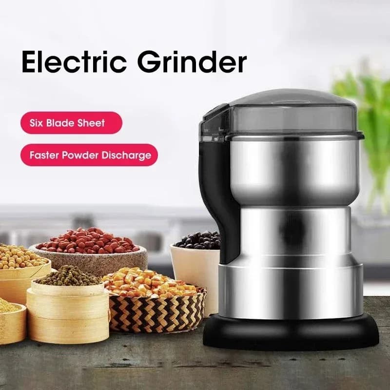 Macinacaffè Elettrico Multifunzione da 400W per Chicchi, Noci, Spezie e Cereali - Macchina Macinatrice per Cucina Domestica