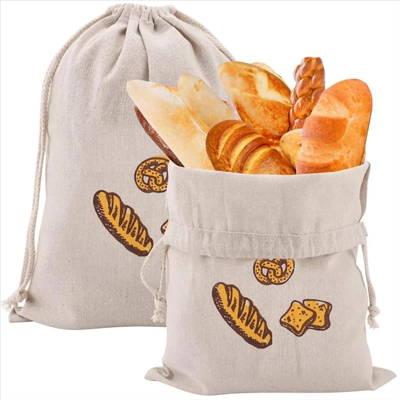 LLCS-Band Bag Borsa portaoggetti riutilizzabile in cotone con coulisse Borsa portaoggetti da cucina ecologica per pane fatto in casa