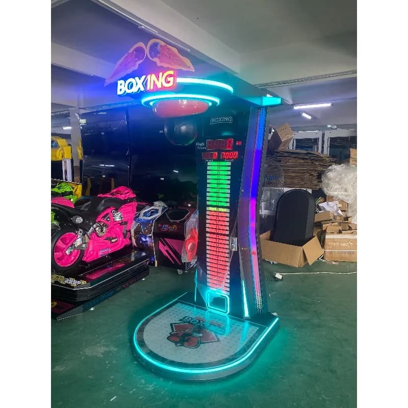 2026 New Wholesale boxing machine Strength test arcade game Fitness training simulator Electronic punching bag game Customized
