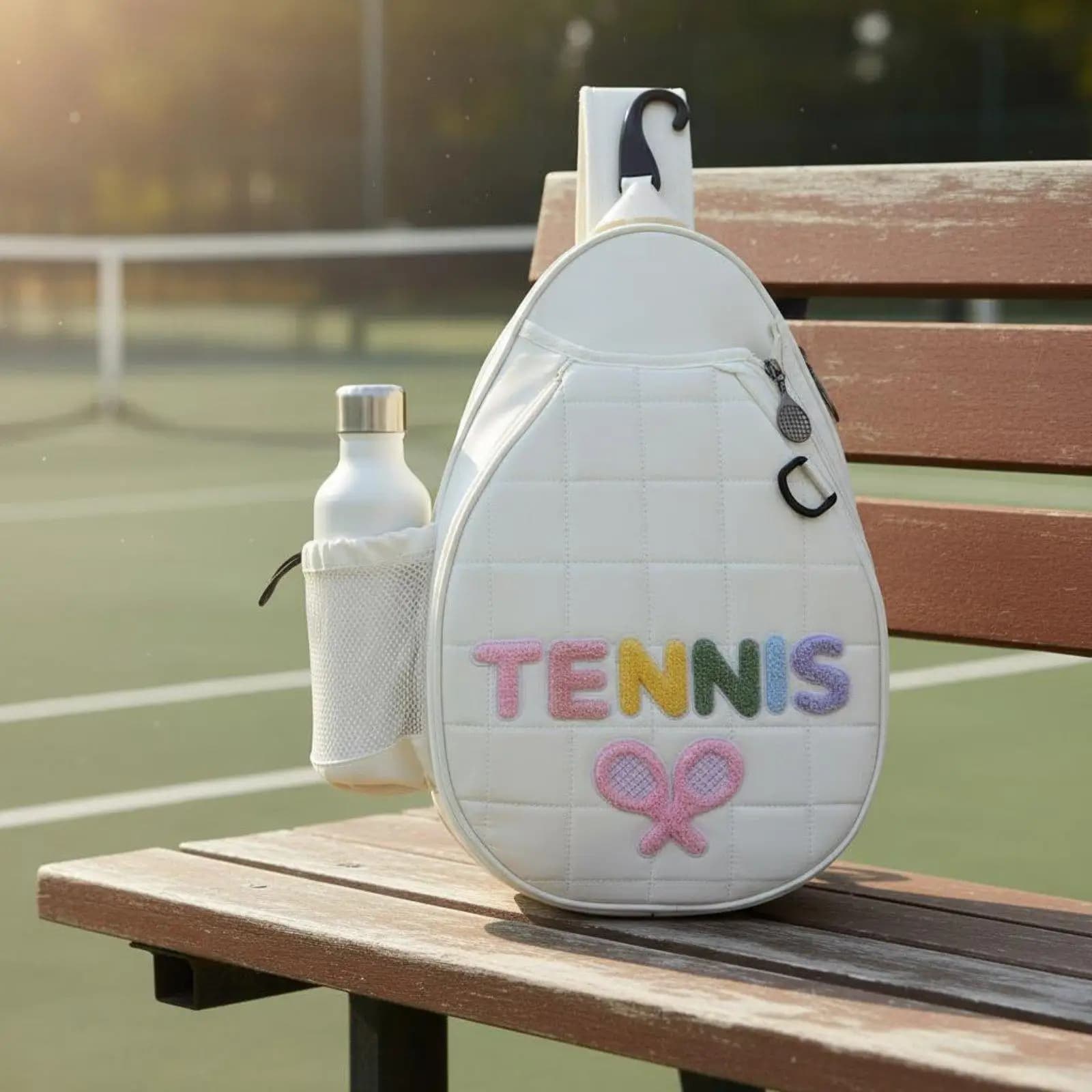Tennis Shoulder Pack Colorful Embroidery Peak Ball Racket Bag Convenient Storage Athletic Bag for Everyday Use