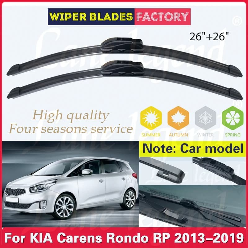 Per Kia Carens Rondo RP 2013 - 2019 Spazzole tergicristallo anteriori Parabrezza Finestra pulita Spazzole antipioggia per auto 26 "+ 26" Accessori auto