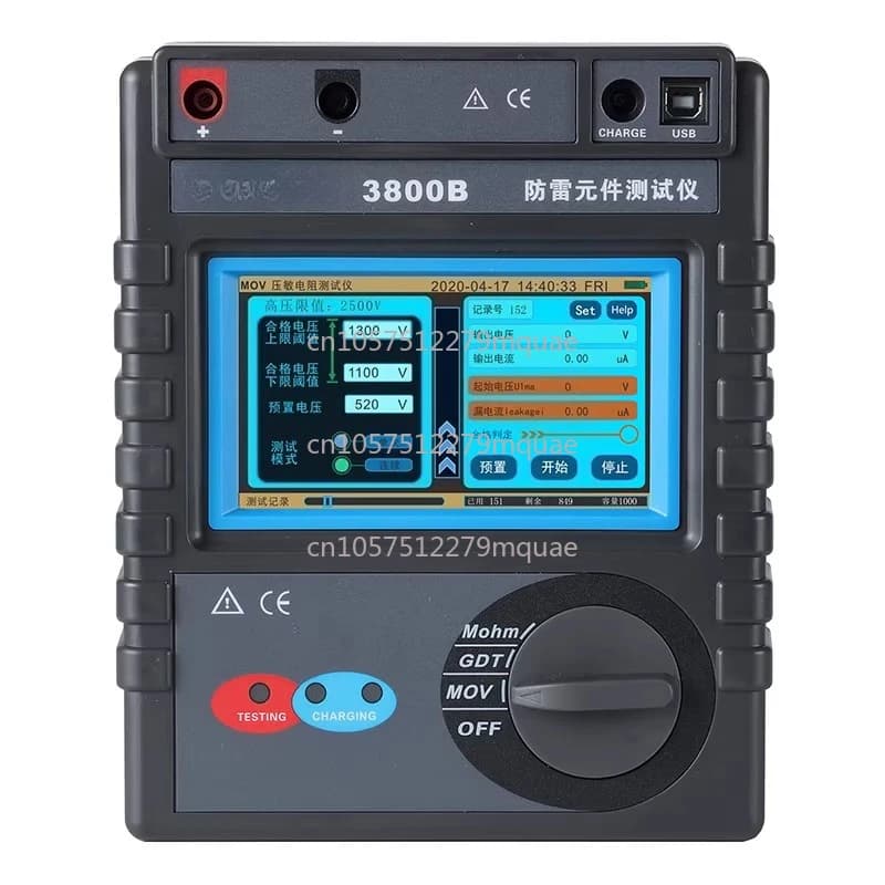 Tester per Componenti di Protezione contro i Fulmini ETCR3800A/B, Misuratore per Varistori/Tubi di Scarica/Resistenza di Isolamento
