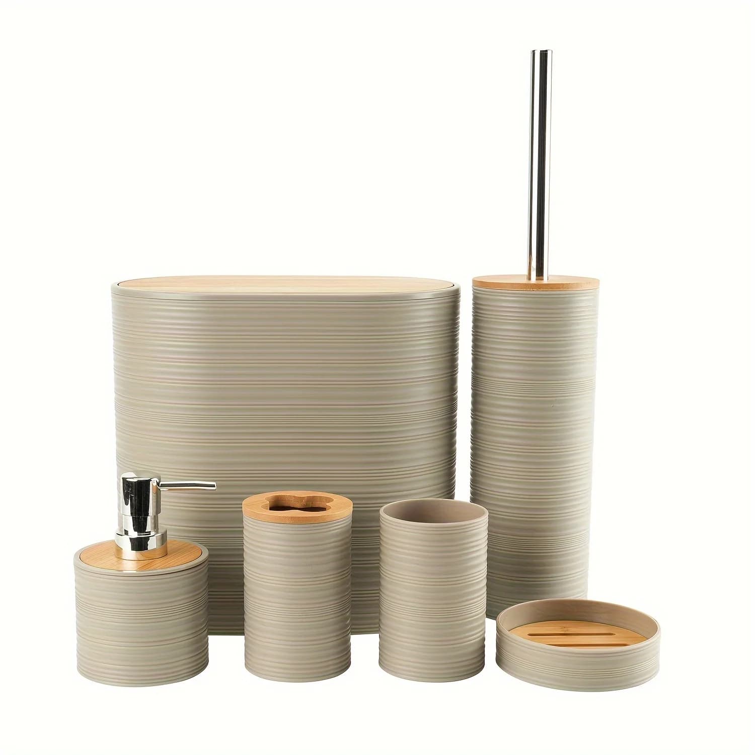 6 pezzi/set Set di accessori per il bagno Regalo per l'inaugurazione della casa Portaspazzolino Accessorio per il bagno Set completo per il bagno da appoggio