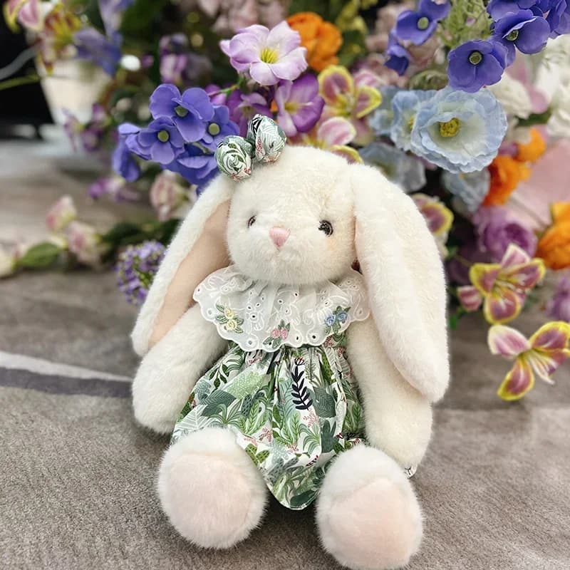 40 centimetri carino farcito coniglio peluche coniglietto con vestito capretto soffice coccole bambola regali di compleanno bambini bambino accompagnare giocattoli per dormire