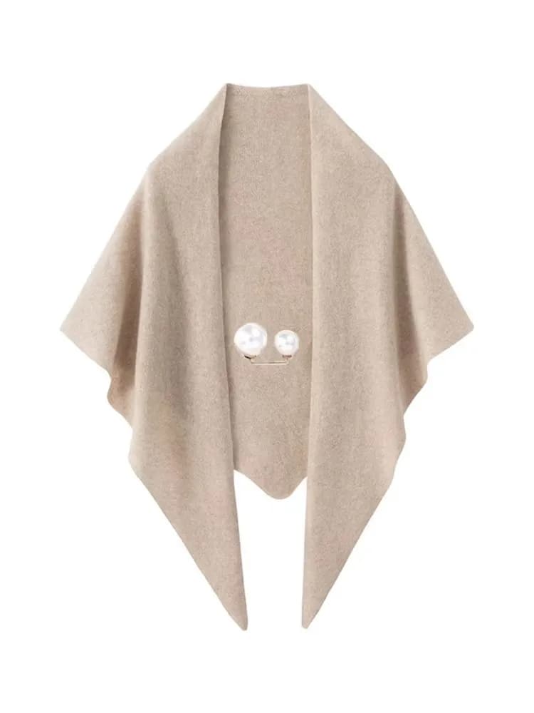 Accessori decorativi per scialle multiplo in lana 100% da donna Stile irregolare Tinta unita Cardigan antivento Involucri eleganti antivento