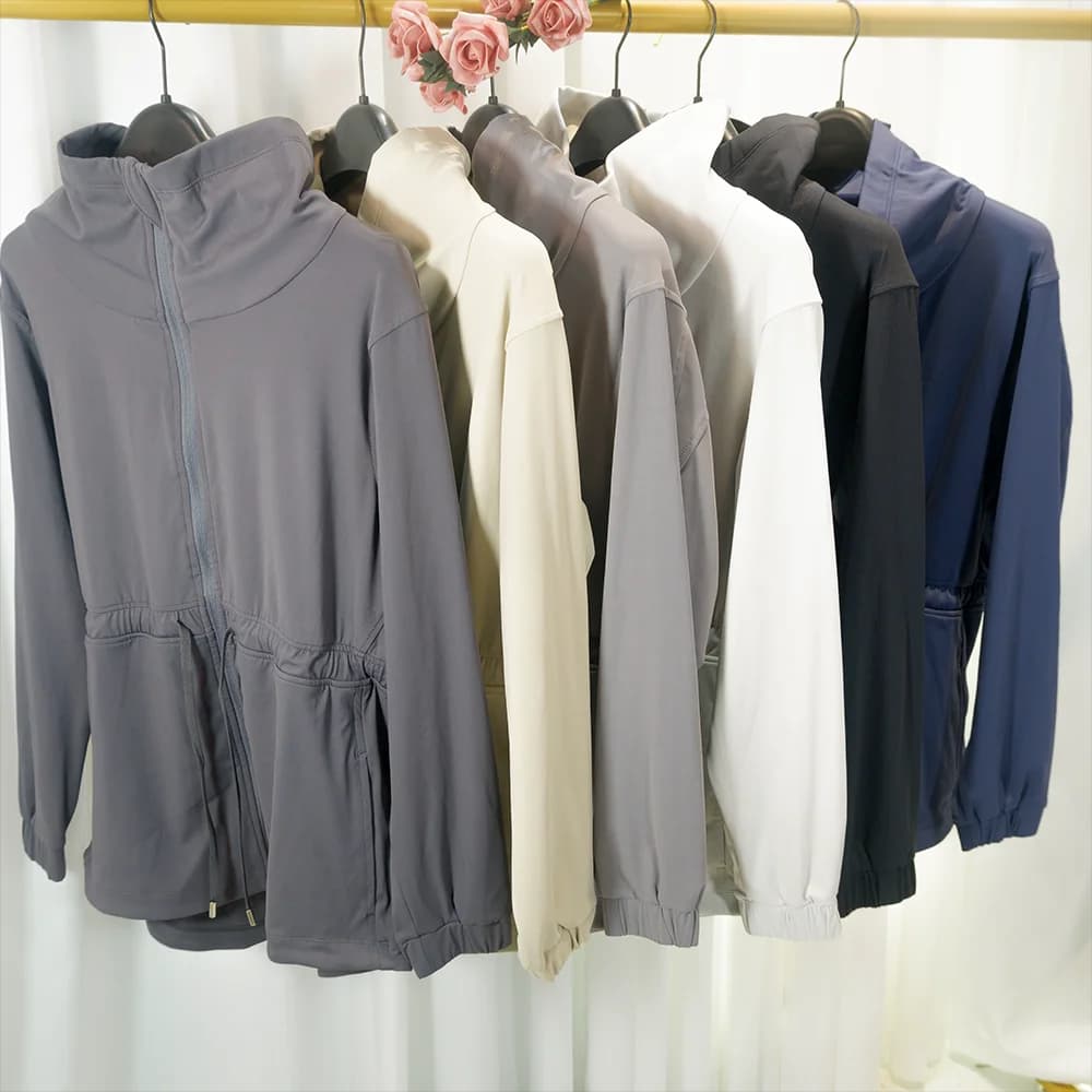Clothing Yoga Style Spring-Autumn, Women's Sports Jacket with High Collar and Street Life, Coat with Rovesciato Collection, Comfortable fit