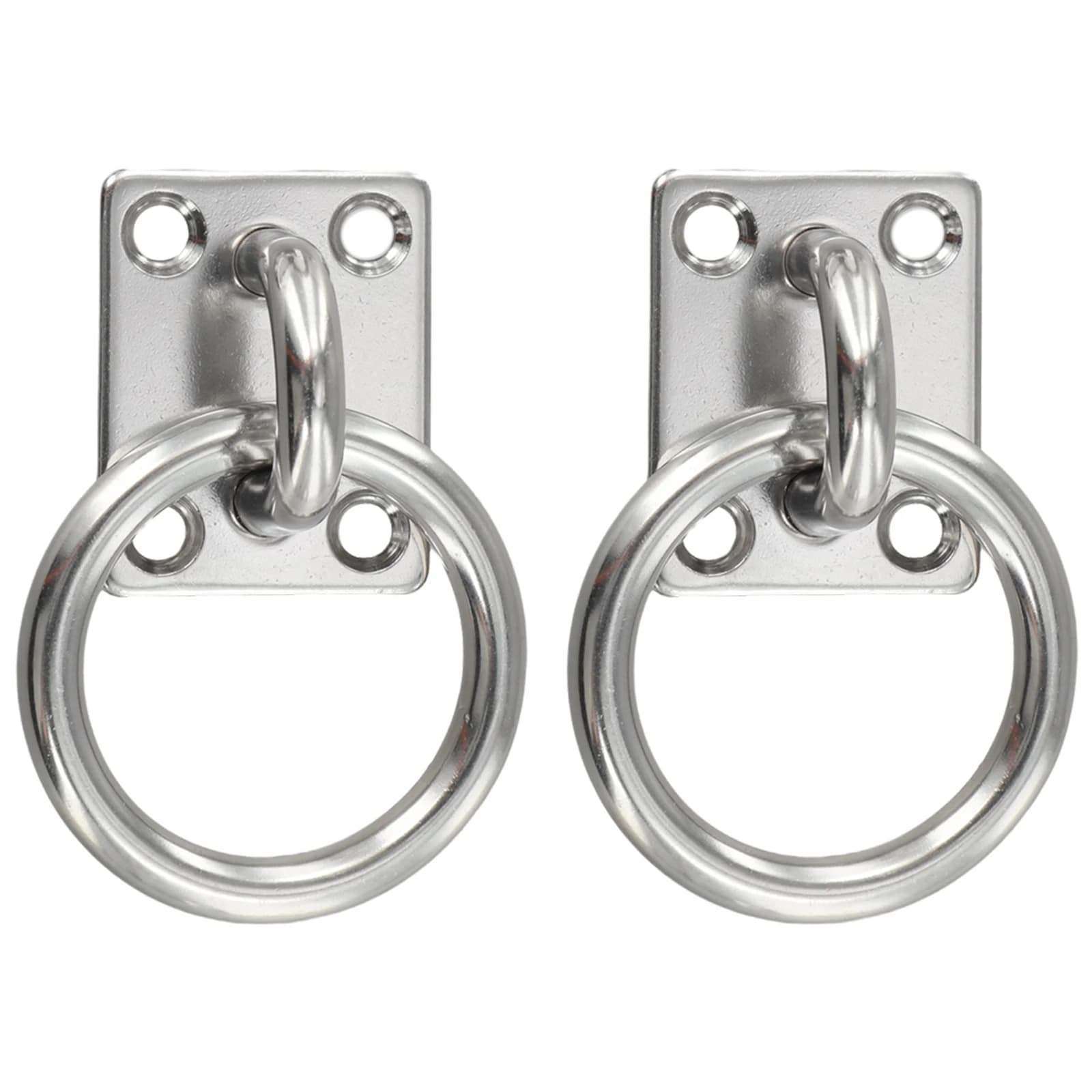 2pcs M8 Tie Down Anchors Eye Plates Stainless Steel Heavy-Duty Lashing Ring Load For Car Boat Cargo Trailer Vehicles RV Van