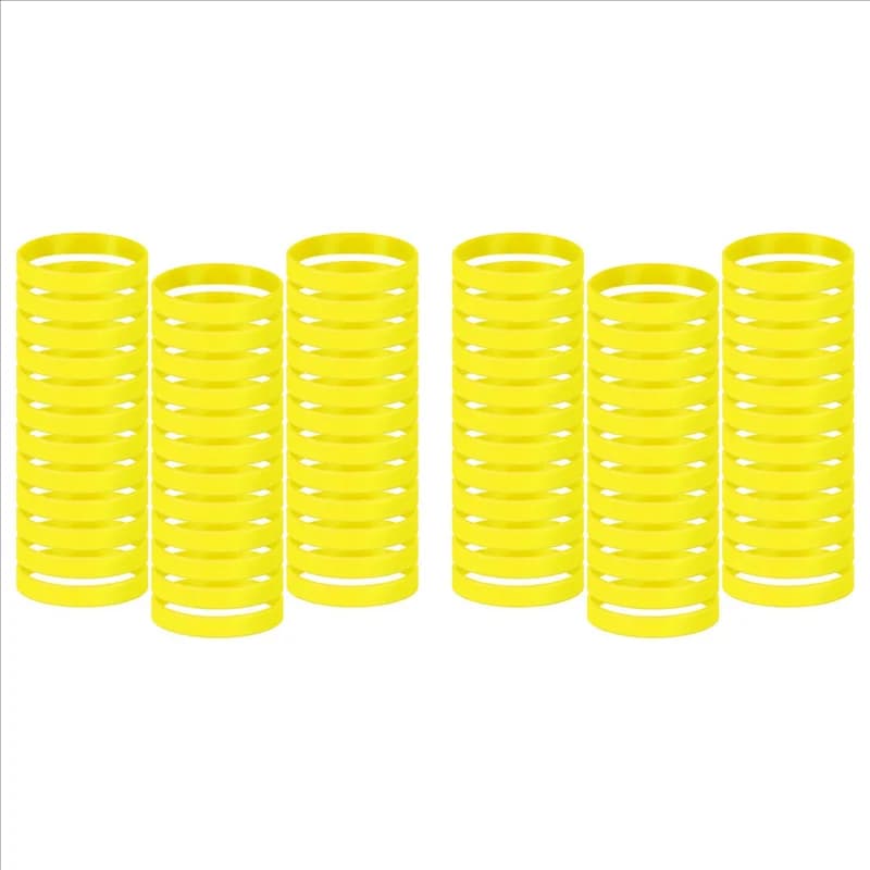 ELECT-200 Pezzi Bracciali in Gomma Tinta Unita Polsino in Silicone Sport Cinturini da Polso per Adulti in Gomma Elastica Bulk (Giallo)