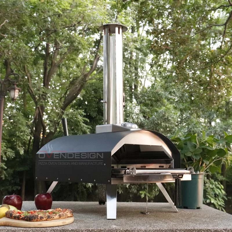 Griglie da campeggio promozionali a basso prezzo con forno per pizza russo OEM da 13 pollici con pietra per pizza per avventure all'aria aperta