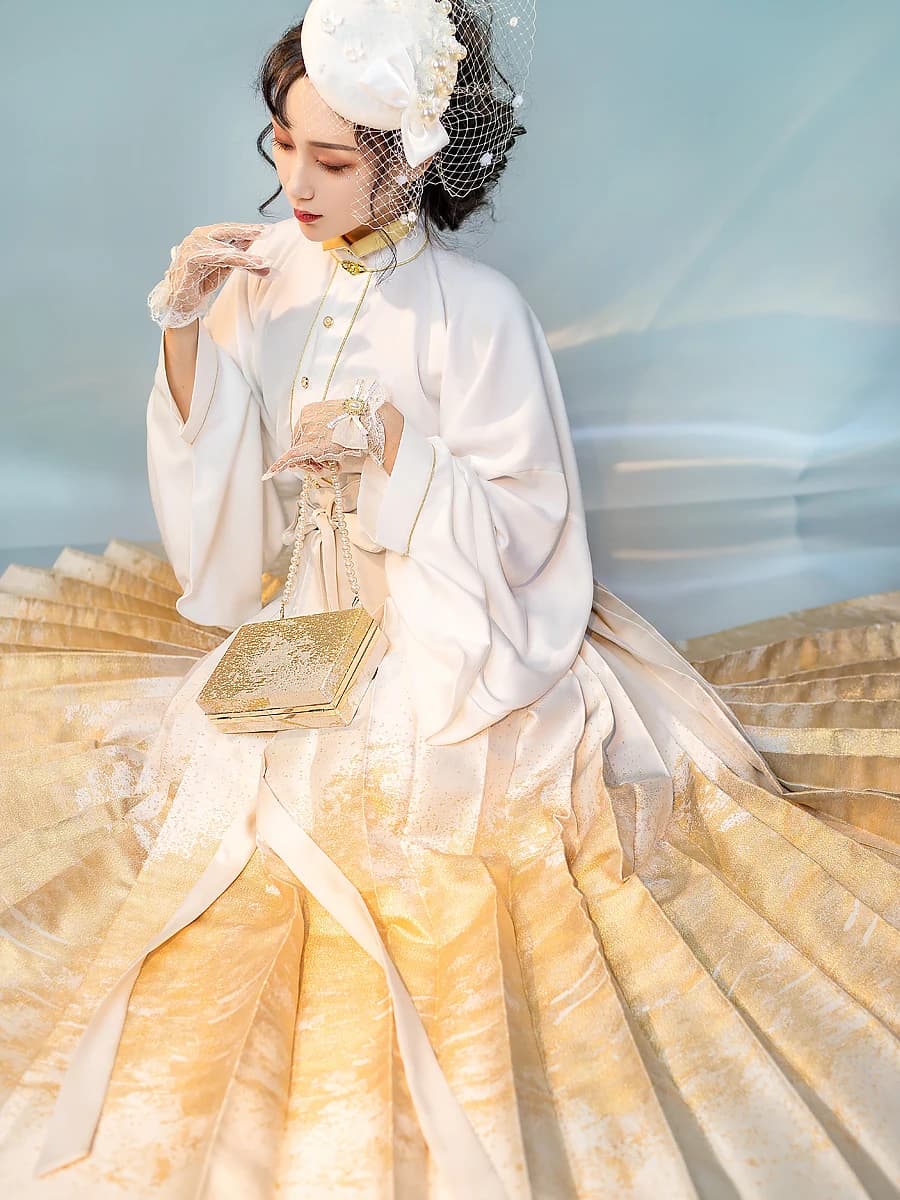 Pendolo originale da 6 metri nero Zhijin dinastia Ming tessitura oro quotidiano Hanfu gonna faccia di cavallo 2025 stile autunno inverno femminile