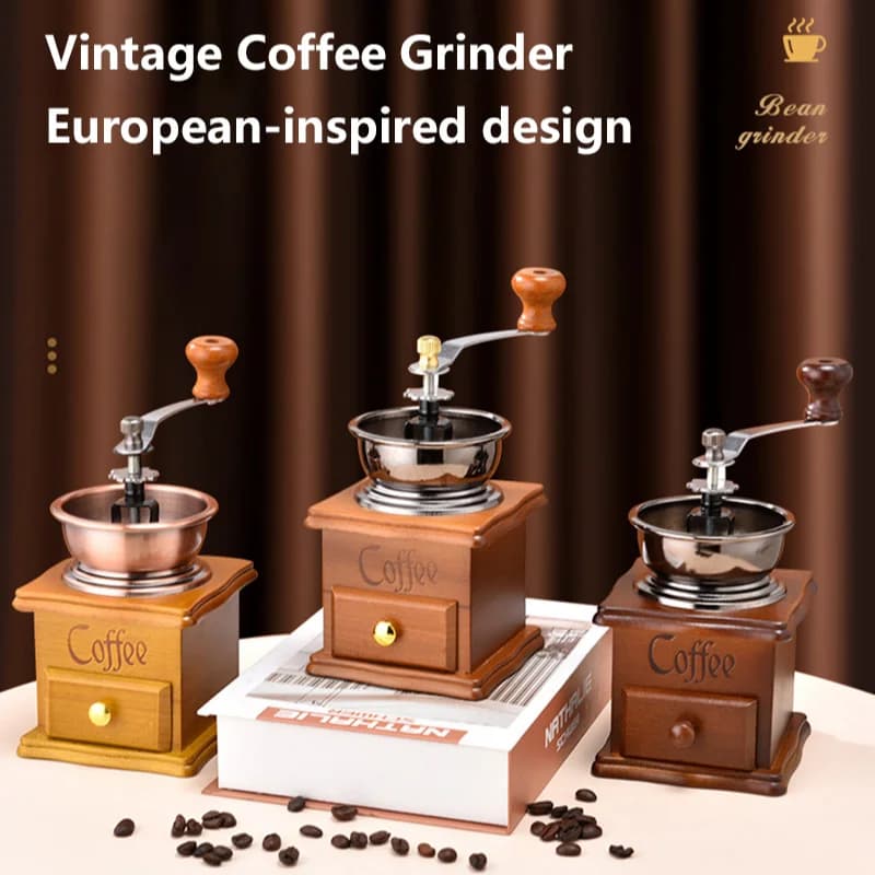 Small Retro Hand Cranked Coffee Machine For Household Use, Hand Grinder For Coffee Beans Kitchen Hand Grinder For Coffee Beans