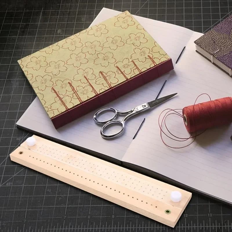 1set Bookbinder Set Diary Album Cover Making Bag Book Positioning Ruler Straight Ruler Origami Knife Punching Stitching Lines