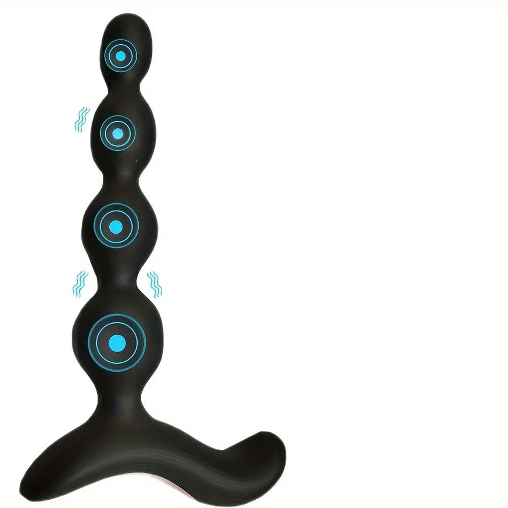 Vibratore Anale con Perline per Donne, Stimolatore Clitorideo e Vaginale, Plug Anale Vibrante, Massaggiatore Prostatico Maschile, Giocattolo Sessuale Anale per Coppie
