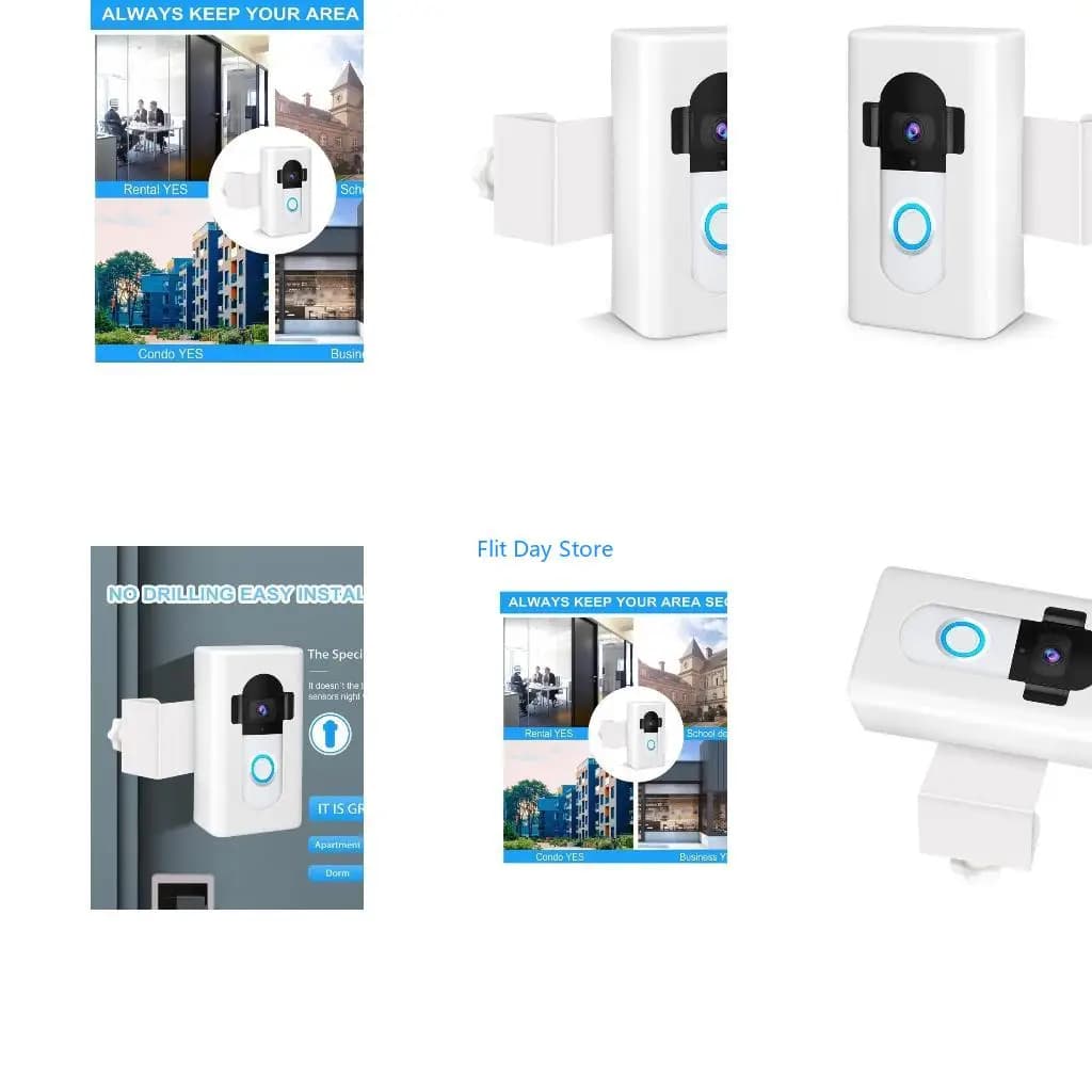 F92C Video Doorbell Mount Adjustable No-Drill Mounting Bracket Video Doorbell Holder