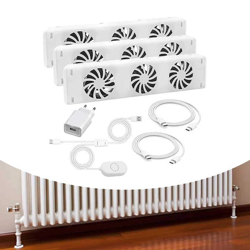 3 Ventole Radiatore Ventola di raffreddamento magnetica intelligente Tuta Ventola per camino Radiatore Booster Installazione semplice Ventola Ventola Spina UE