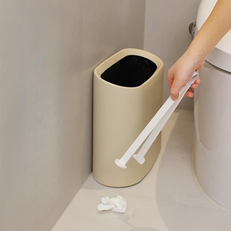 Pinza per rifiuti a bocca piatta, Clip per pattumiera da bagno, Pinza per rifiuti a mani libere, Clip con impugnatura per pressare i rifiuti