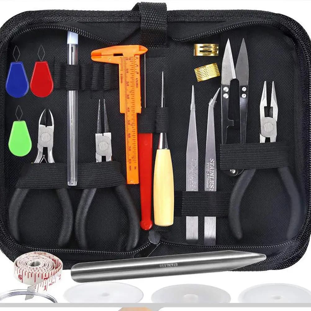 Kit di accessori per gioielli da 27 pezzi per la creazione di gioielli, forniture per la creazione di perline fai da te, borsa per la conservazione inclusa, forbici e pinze in metallo