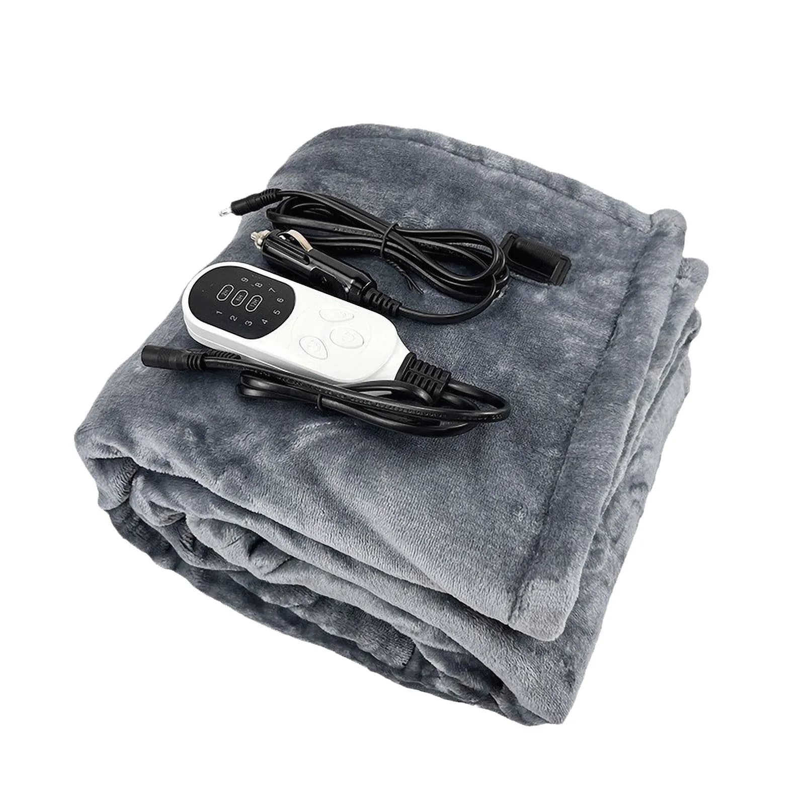 Coperta riscaldata per auto WarmSky 40×30 pollici 100*75CM Coperta elettrica in flanella di peluche con impostazioni di temperatura a 9 livelli Auto da 8 ore