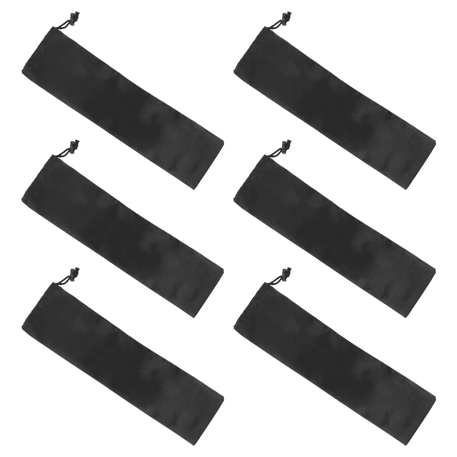 Set di 6 Sacche Portaoggetti con Cordoncino per Pali da Tenda, Organizer Portatile per Esterni, Porta Bastoncini da Trekking e Accessori da Campeggio