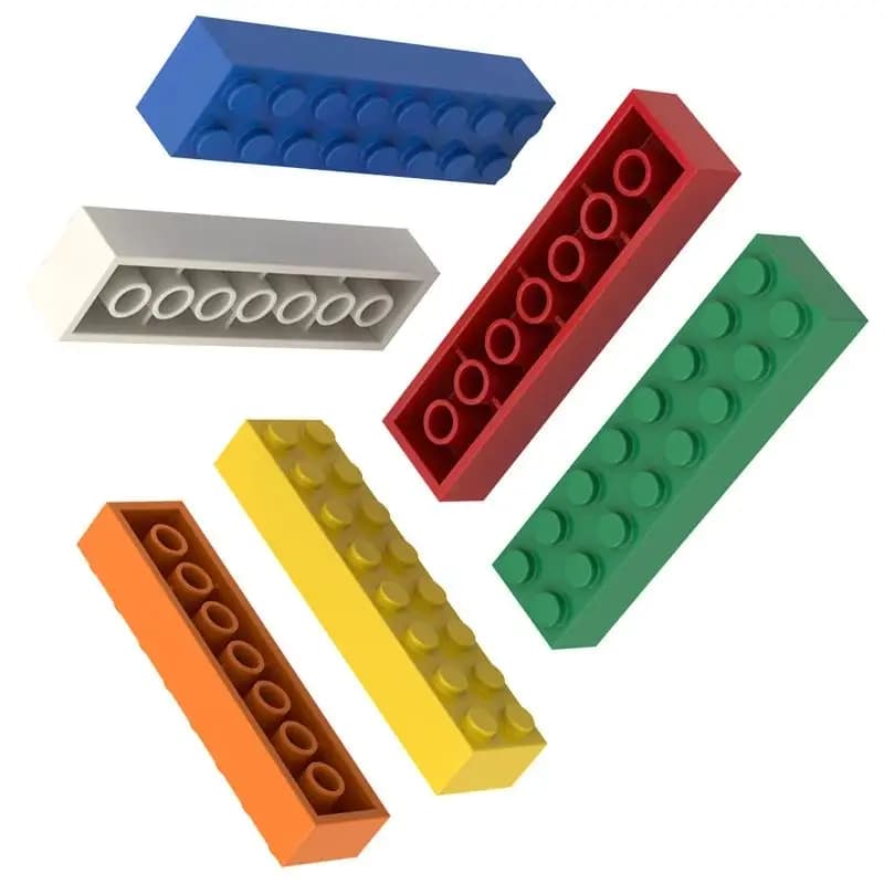 10 Pezzi 3007 93888 Blocchi da Costruzione Classici Spessi 2x8 Compatibili con Mattoncini Giocattoli per Bambini Confezione Regalo