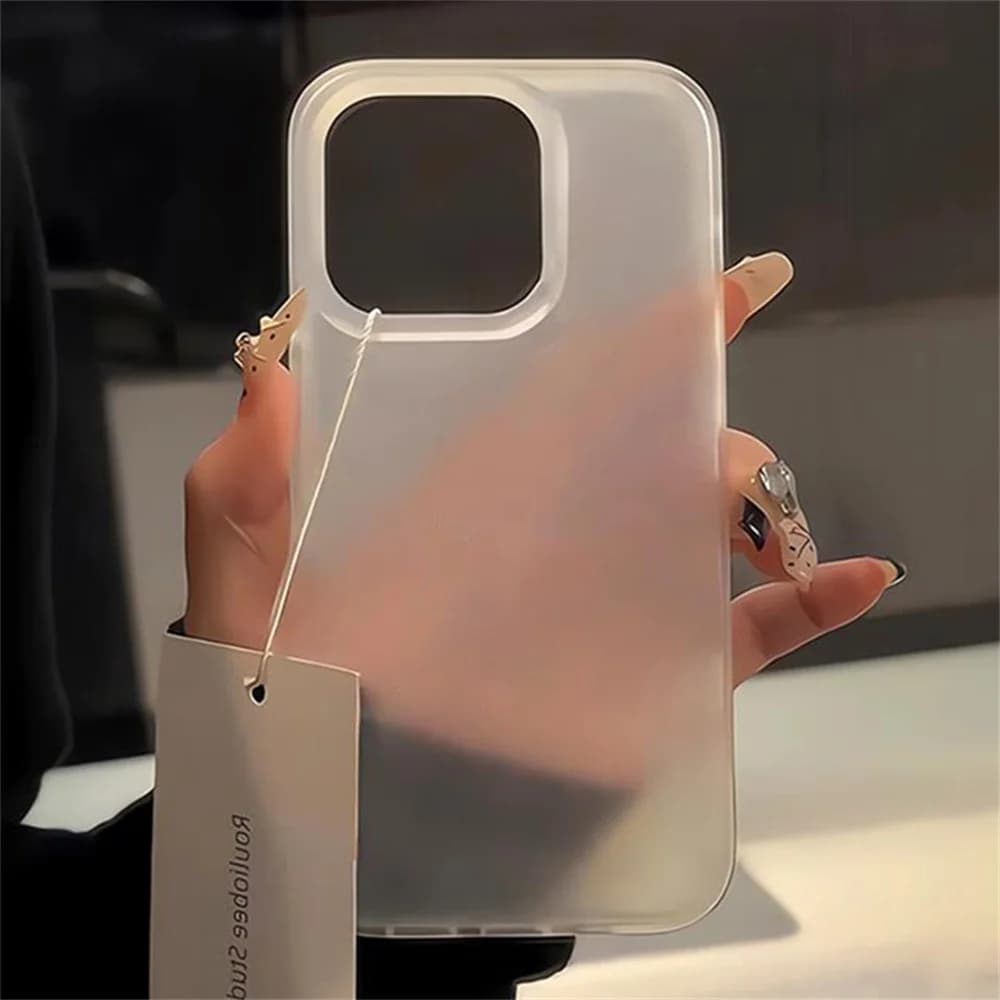 Custodia trasparente opaca per iPhone 13 Custodia iPhone 16 15 14 11 12 Pro Max 15 16 Plus 13 12 Mini Cover posteriore in silicone ultra sottile e morbida