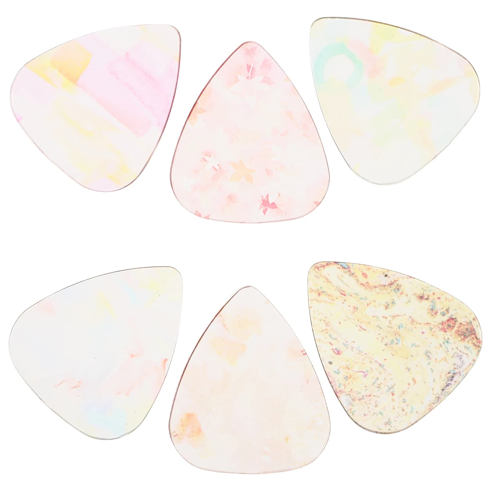 6 pezzi di colore trasparente plettri accessori per chitarra acustica dito ukulele divertente basso in plastica