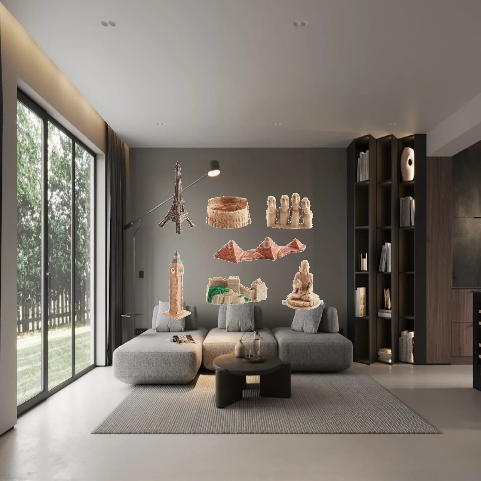 Set di Figurine di Edifici Famosi, Modellini in PVC per Progetti di Diorami e Costruzioni