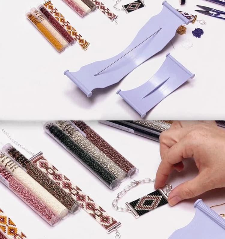Fashion Mini Large Home Plastic Beaded Loom DIY Homemade Bracelet Necklace Earring Tool Weaving Knitting Beaded Loom Machine