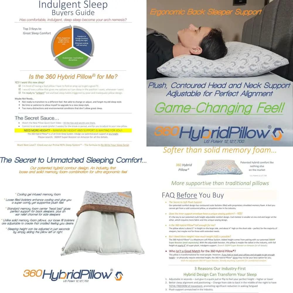 Cuscino cervicale ergonomico regolabile per alleviare il dolore - Adatto per schiena, lato, dormienti dello stomaco, supporto ortopedico 29x19