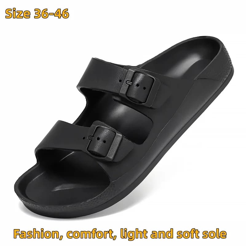 Classic men's slippers soft sandals women's beach casual shoes EVA sandals fashion men's flip-flops 2025 summer men's sandals 46