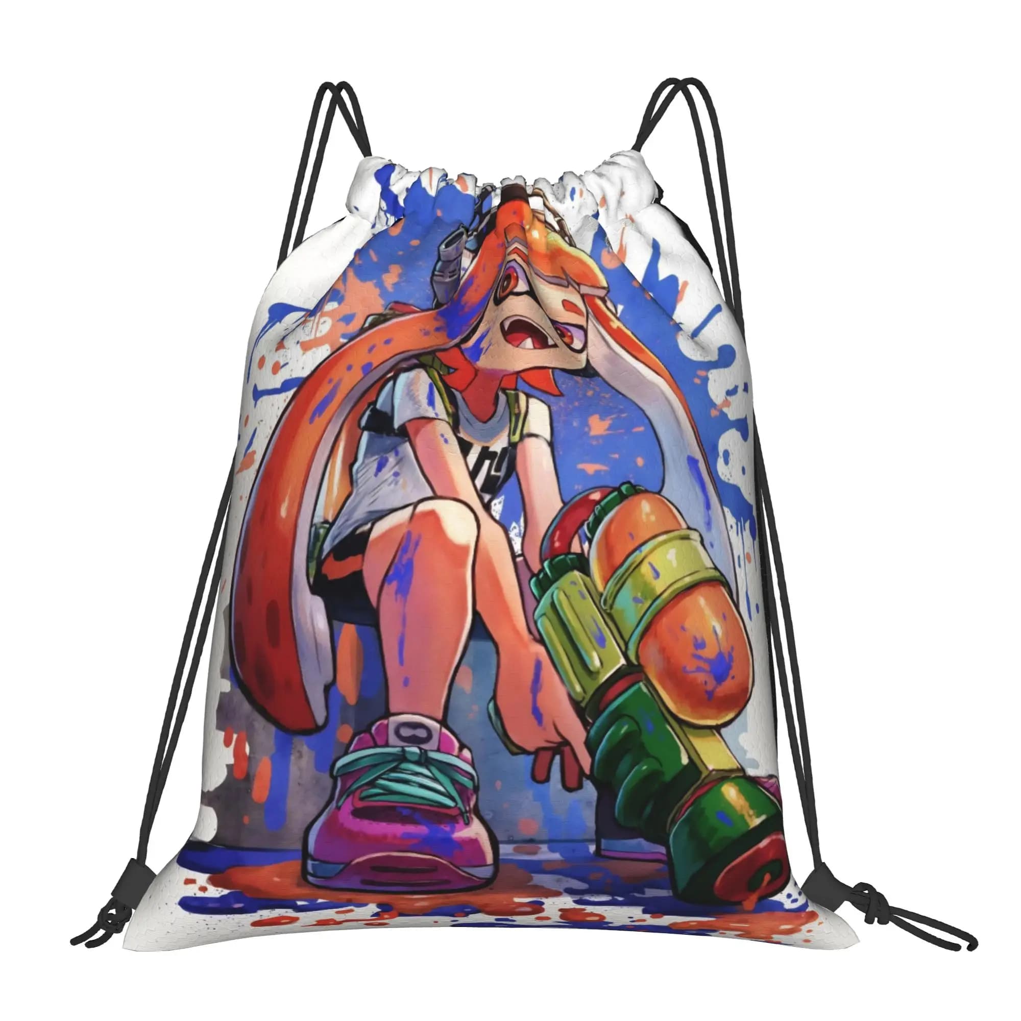 Game Cool S-Splatoon Zaino con coulisse per palestra e sport, borsa impermeabile con coulisse per allenamento