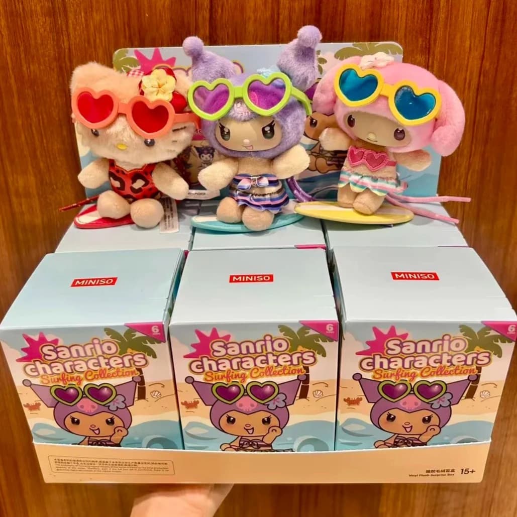 New MINISO Sanrio Characters Sunling Collection Series Blind Box Vinyl Plush Doll Keychain Pendant Anime Model Toy Surprise Gift