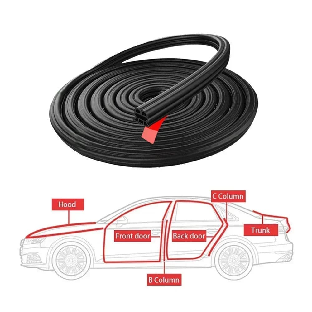 Strisce di Gomma per Auto a Doppio Strato, Guarnizioni Insonorizzanti, Strisce di Isolamento Acustico per Auto, Accessori per l'Isolamento dal Rumore