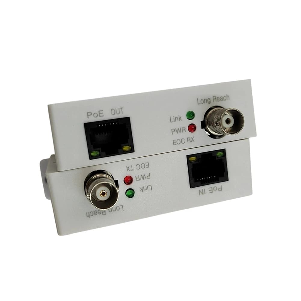 ● POE over Coax EOC Converter IP over Coax Max 3000ft Power and Data Transmission over Regular RG59 Coaxial Cable
