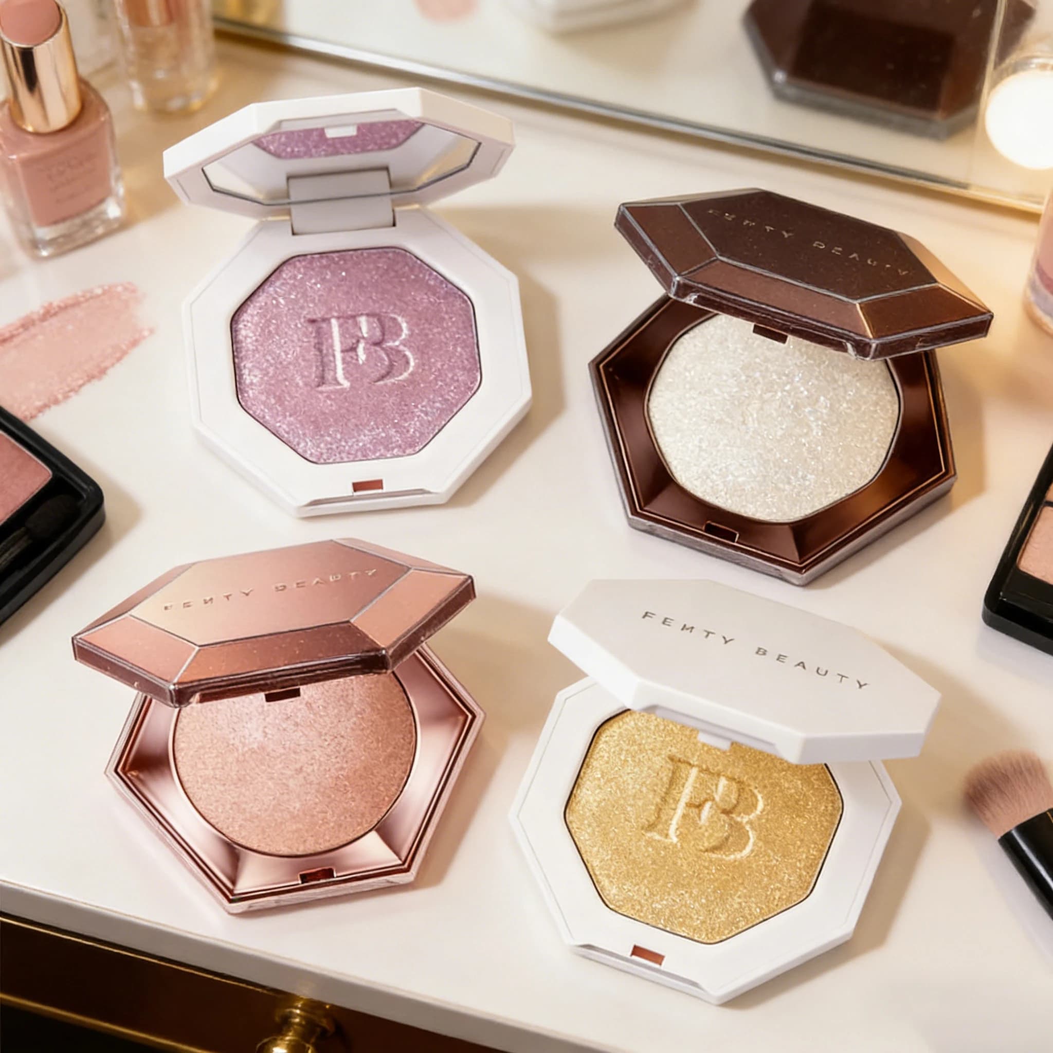 Nuova Polvere Libera Fenty Beauty, Controllo dell'Olio, Impermeabile, Polvere Opacizzante, Illuminante, Cosmetico Naturale a Lunga Durata