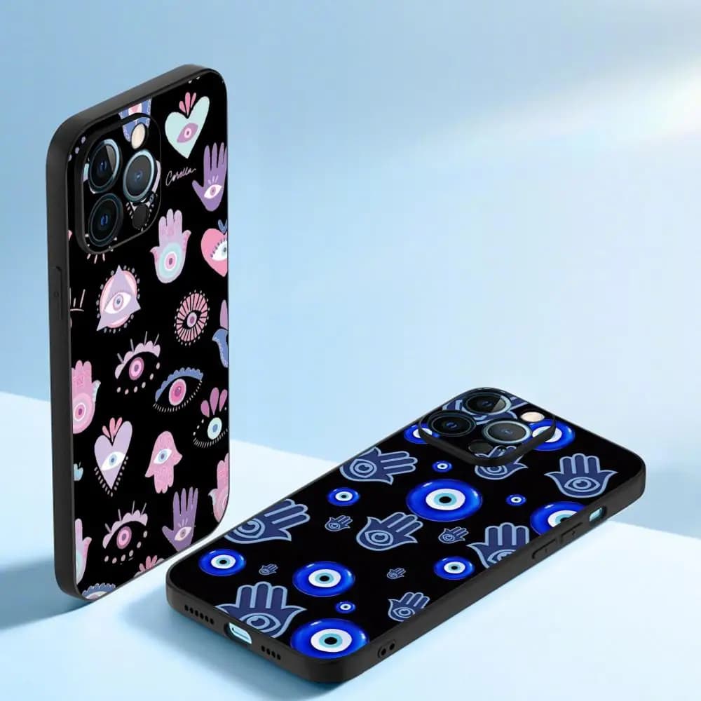 Evil Eye super cool hip-hop design Phone Case For iPhone 17 16 16e 15 14 13 12 Plus Mini Pro Max Soft black Shockproof Cover