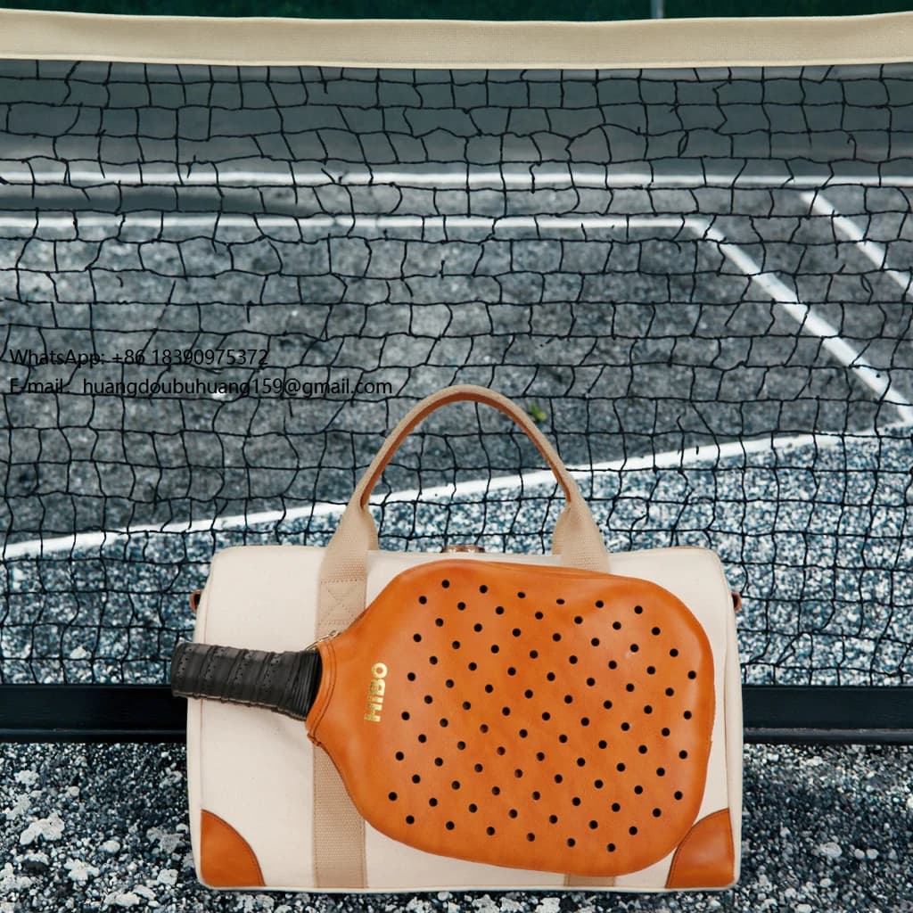 Sports Bags with Metal and Leather, Tennis Rack Bag