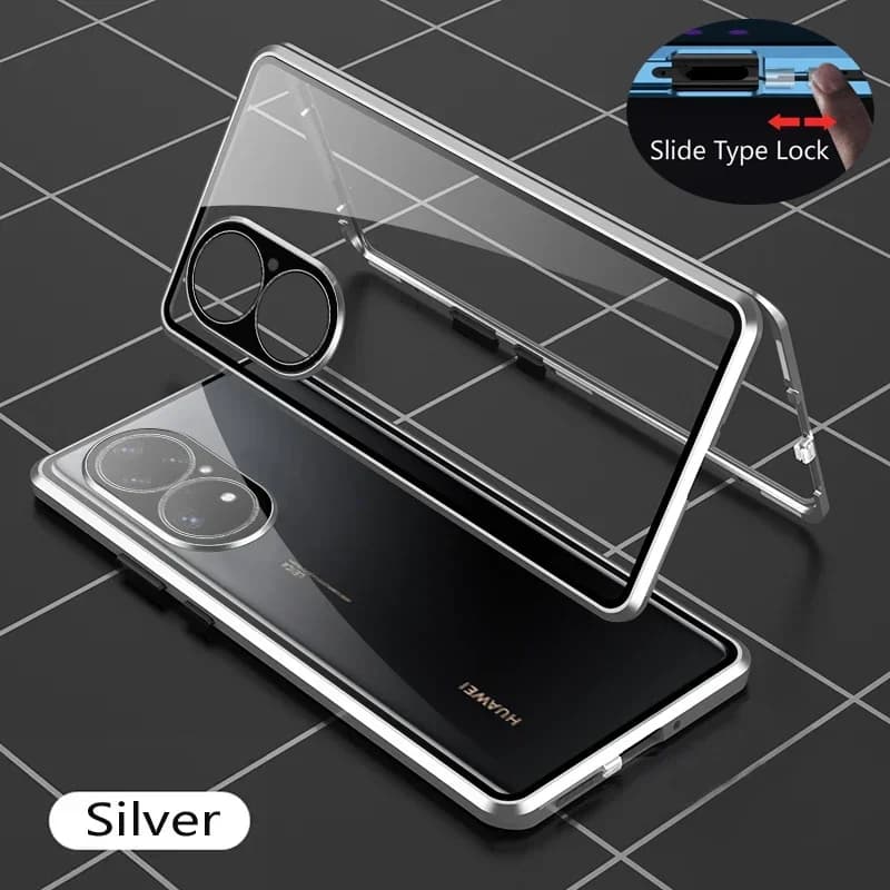 Custodia magnetica in metallo con chiusura a scatto per Huawei nova 9 SE 10 Pro 11 Pro 11i protezione dell'obiettivo custodie in vetro a doppia faccia