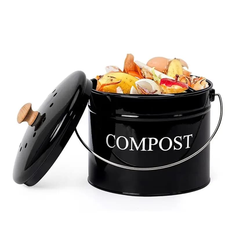 CMHI-Home Essentials 1 Gallon Compost Bin For Kitchen Countertop, Bucket For Kitchen With Lid, For Kitchen