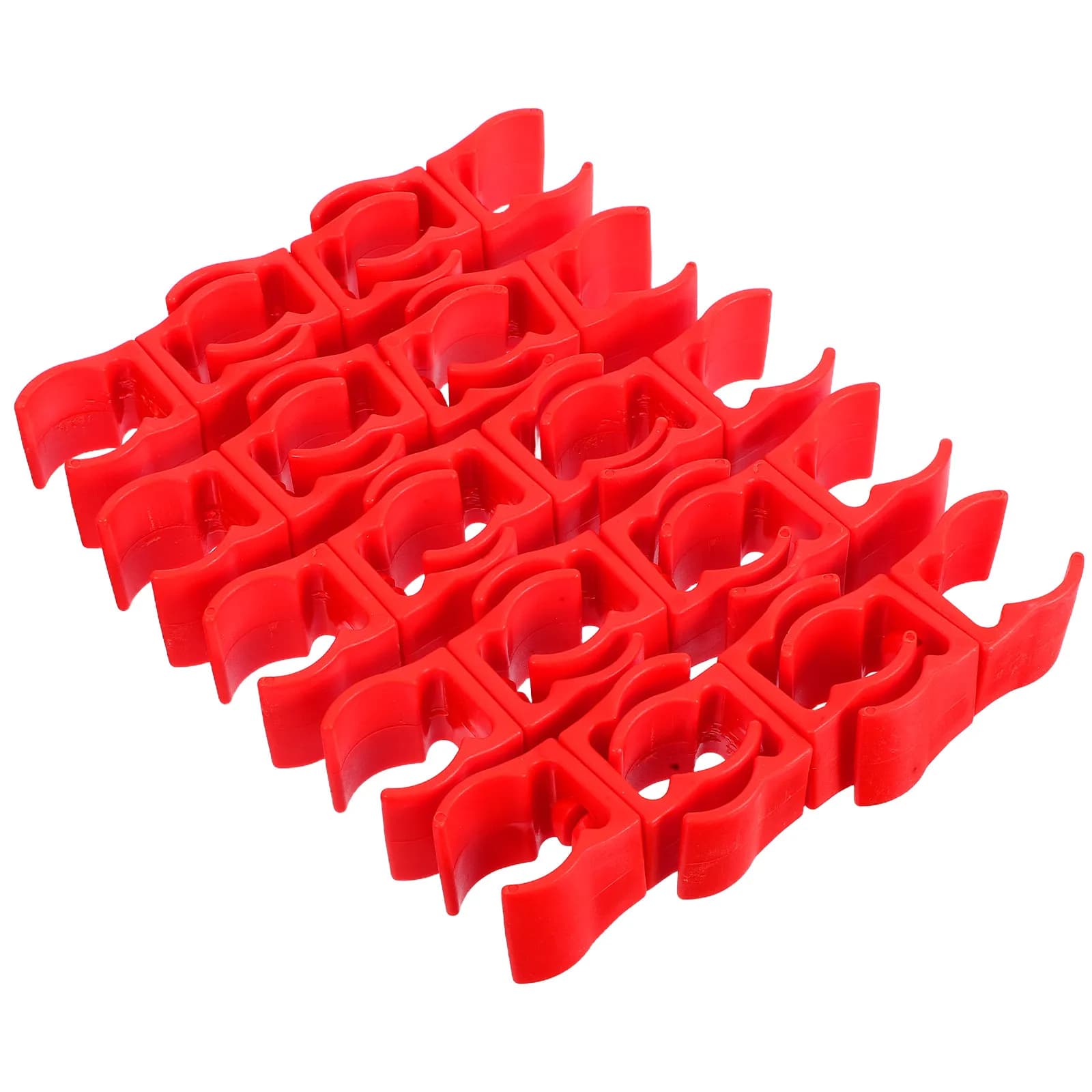 Clip per Asta Bandiera da Allenamento Calcio 16 Pezzi, Morsetto Rosso per Palo Agility, Connettore Adattatore a Sgancio Rapido Resistente alle Intemperie per Esercizi di Calcio