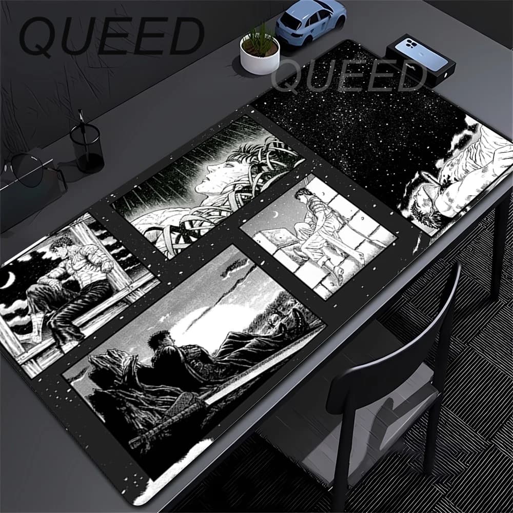 Tappetino per Mouse XXL, Accessori per Gaming, Tappetino da Scrivania Berserk, Tappetino per Tastiera PC, Mousepad per Ufficio, Tappeto Grande per Mouse