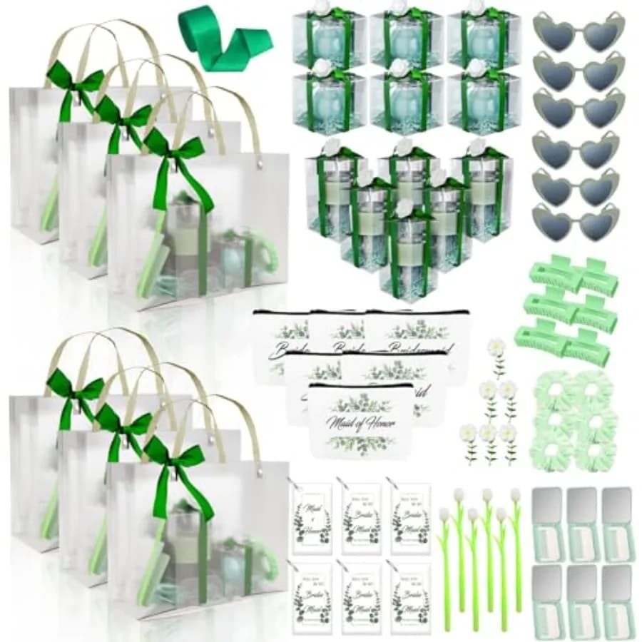 6 Set Bridesmaid Proposal Gifts Box Set 1 Maid of Honor Gift 6 Brides Maid Proposal Gift Include Stuffers like Candle Cup Cosme