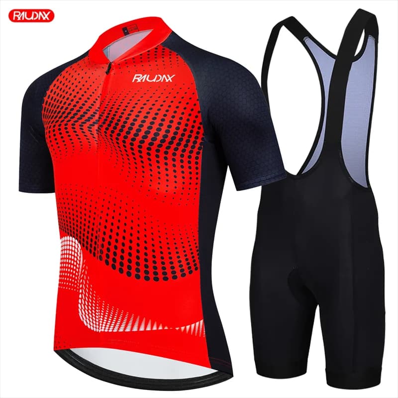 Completo Ciclismo RAUDAX 2026: Maglia e Pantaloncini MTB da Uomo, Abbigliamento Estivo a Maniche Corte per Bici da Corsa, Set Sportivo ad Asciugatura Rapida