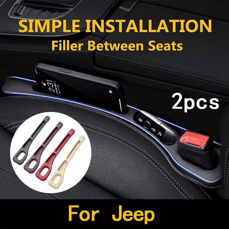 2Pcs For Jeep Grand Cherokee Wrangler JK Gladiator Compass Renegade Patriot Car Seat Gap Filler Between Seats Crevice