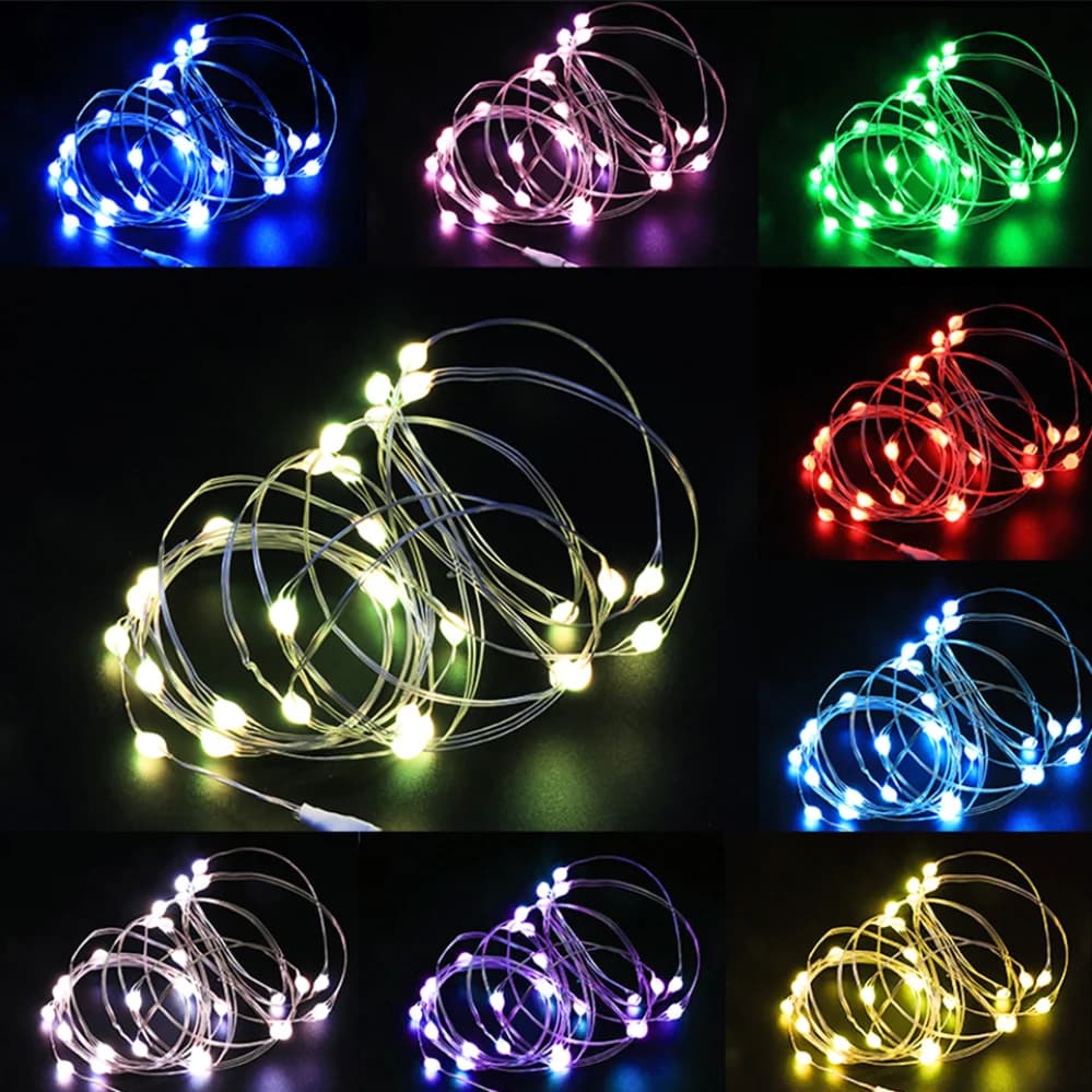 5/10/20M USB LED luci della stringa filo d'argento di rame ghirlanda di luci leggiadramente impermeabili per la decorazione della festa nuziale di Natale