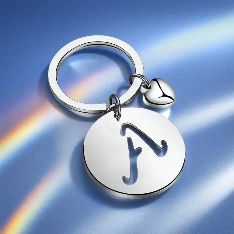 1 pcs/5 pcs Custom AZ 26 Letters Stainless Steel Set Laser Rolling Pendant Keychain Keychain Auto Bike Gift