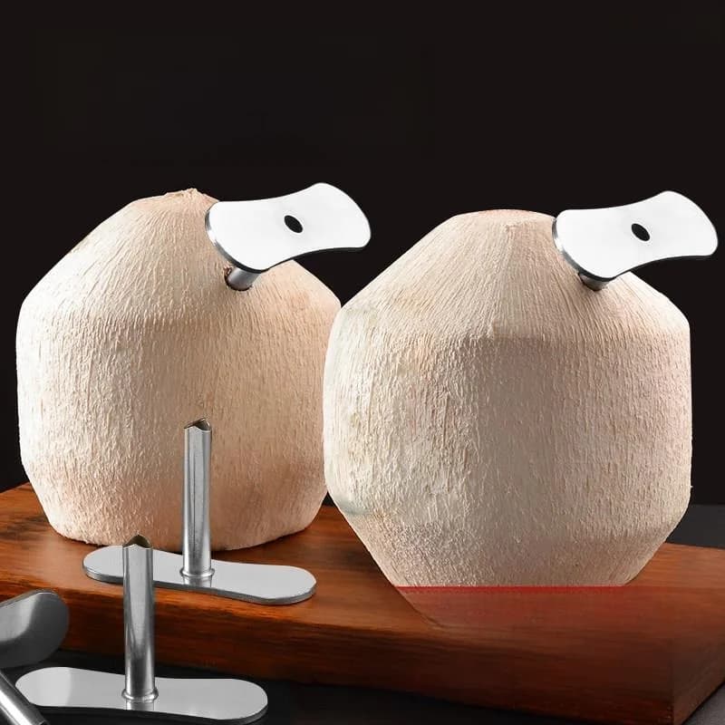 Apri-Cocco Automatico in Acciaio Inossidabile, Foratrice e Utensile per Aprire, Coltello Commerciale per Cocco, Utensili da Cucina