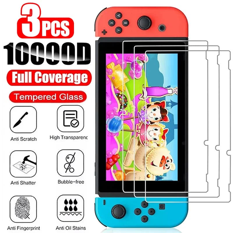1/2/3 Tempered Glass Parts for Nintendo Switch OLED 3 Pieces Film Protector Screen for Nintendo Switch Lite Protective Glass