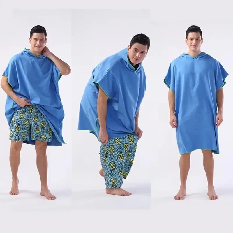 Poncho da Surf con Cappuccio, Asciugamano in Microfibra, Coperta da Spiaggia, Telo da Bagno, Telo da Nuoto, Poncho da Spiaggia per Adulti
