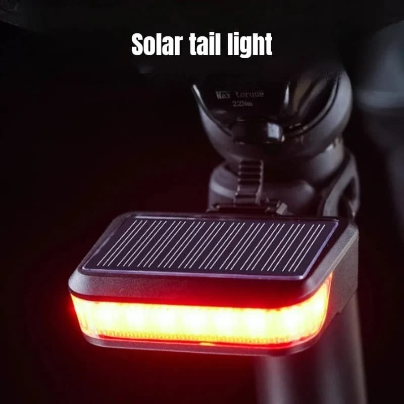 Solar Bicycle Tail Light, USB LED COB Bicycle Tail Light, Rechargeable Safety Warning Tail Light, Night Riding Bicycle Accessory